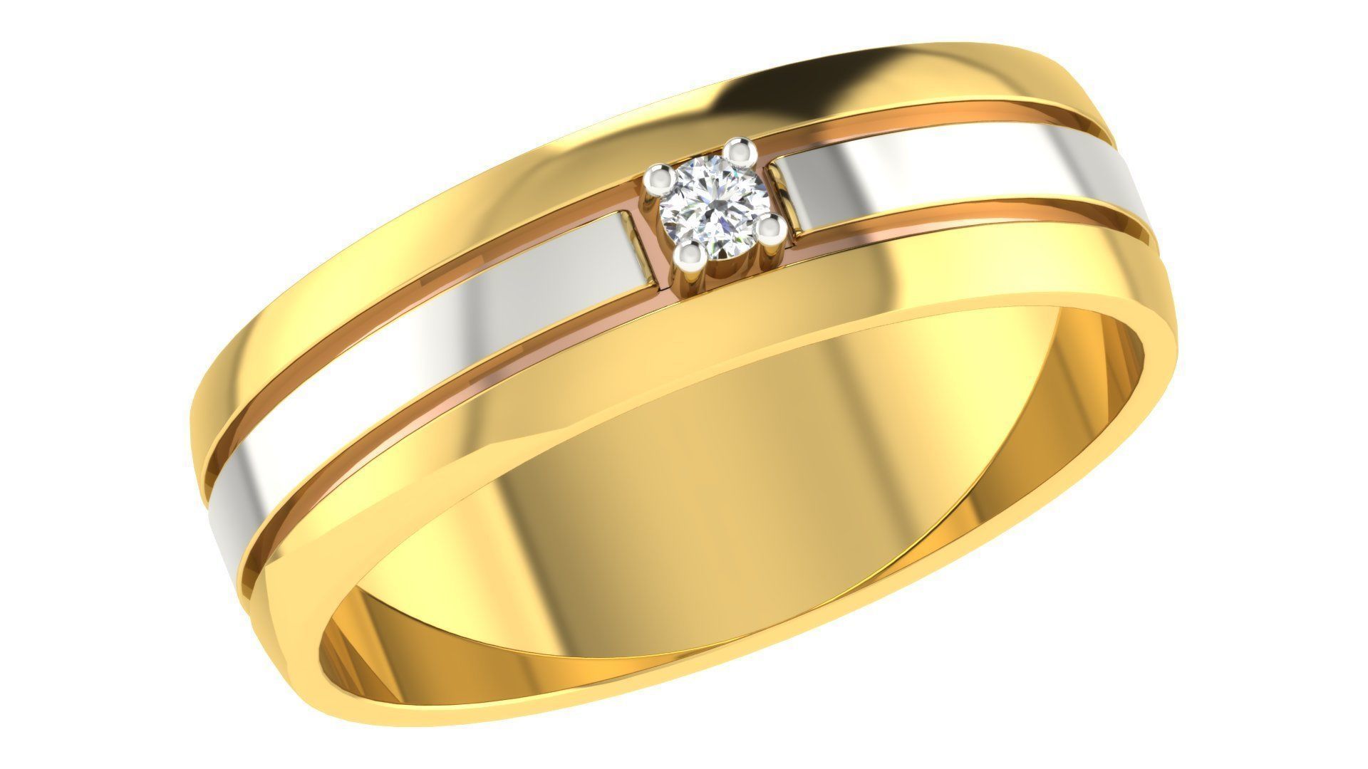 Couple Band Ring 3dm stl render detail 3D print model_5