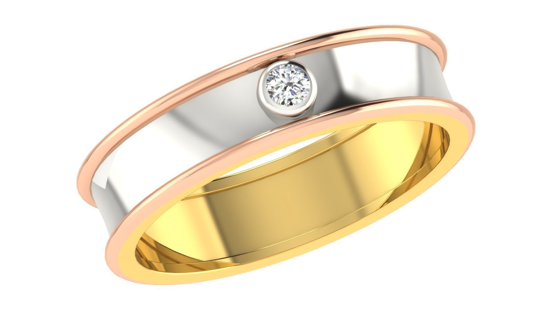 Couple Band Ring 3dm stl render detail 3D print model_5