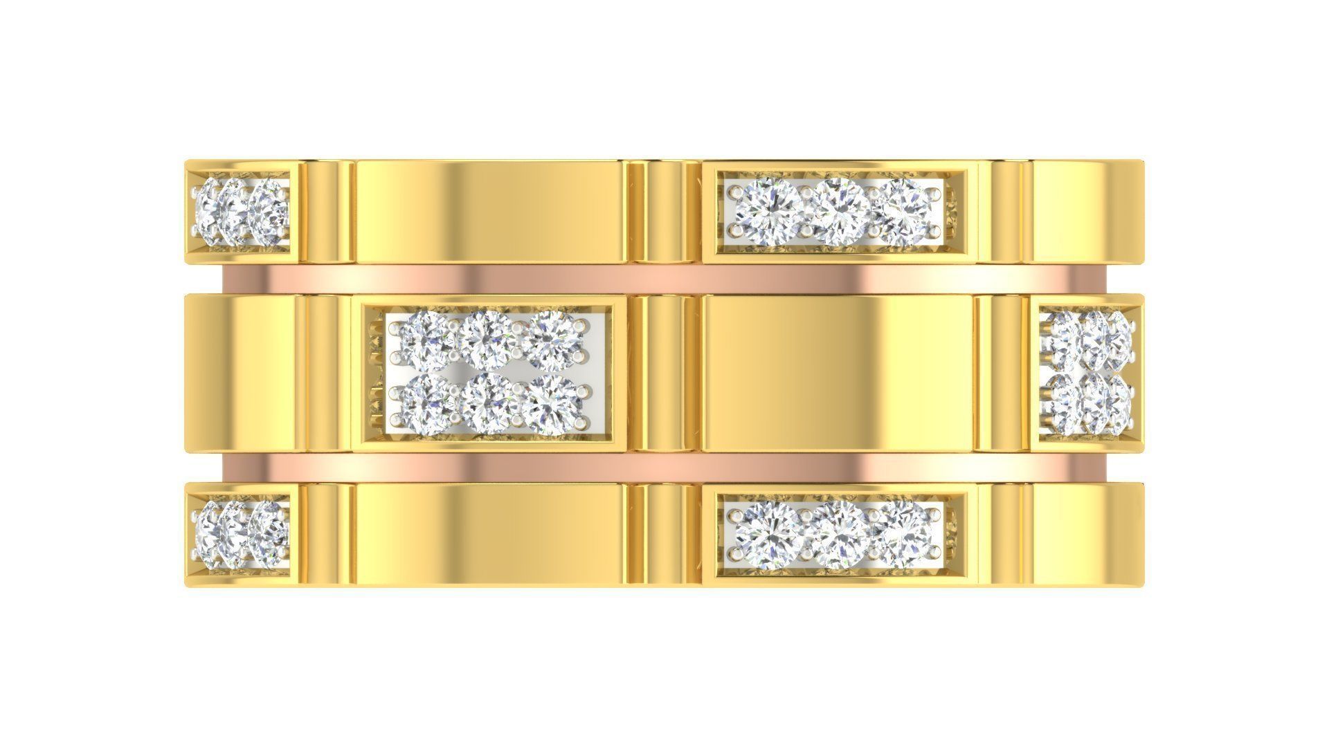 Couple Band Ring 3dm stl render detail 3D print model_4