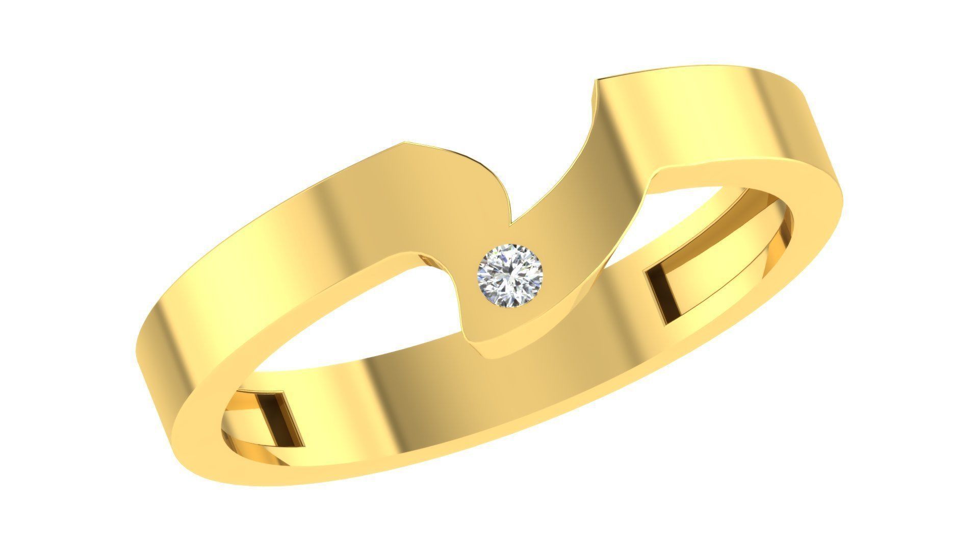 Couple Band Ring 3dm stl render detail 3D print model_2