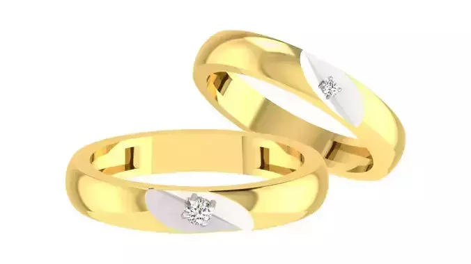 Couple Band Ring 3dm stl render detail