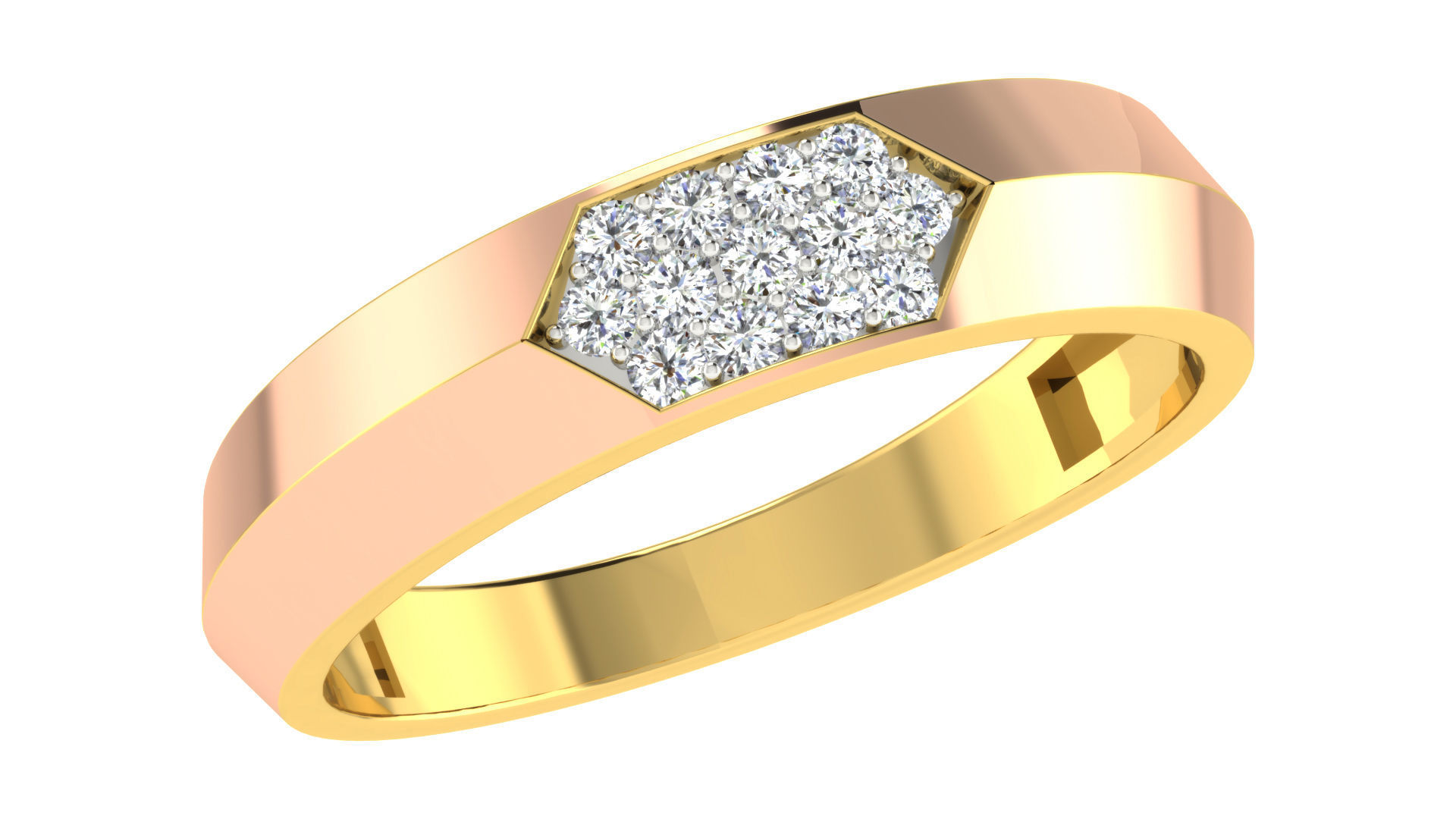 Couple Band Ring 3dm stl render detail 3D print model_1