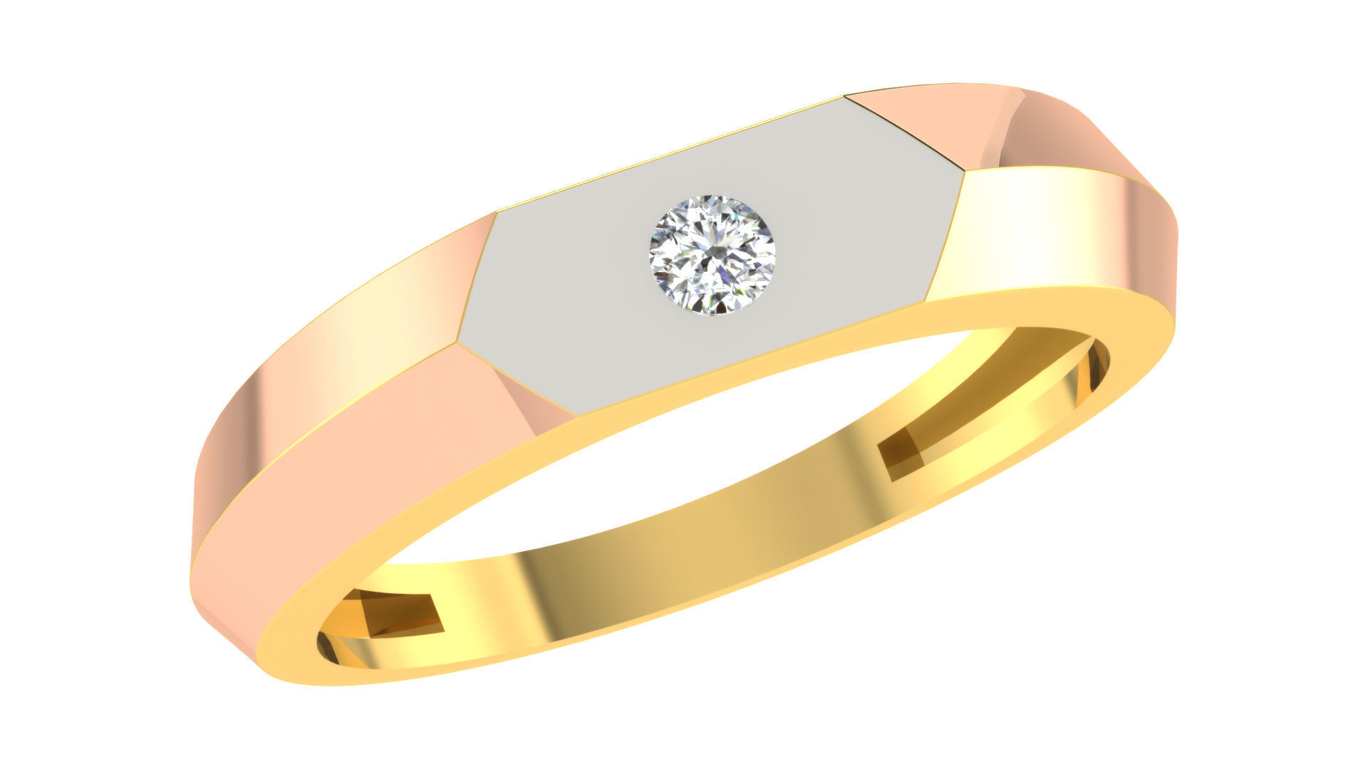 Couple Band Ring 3dm stl render detail 3D print model_5