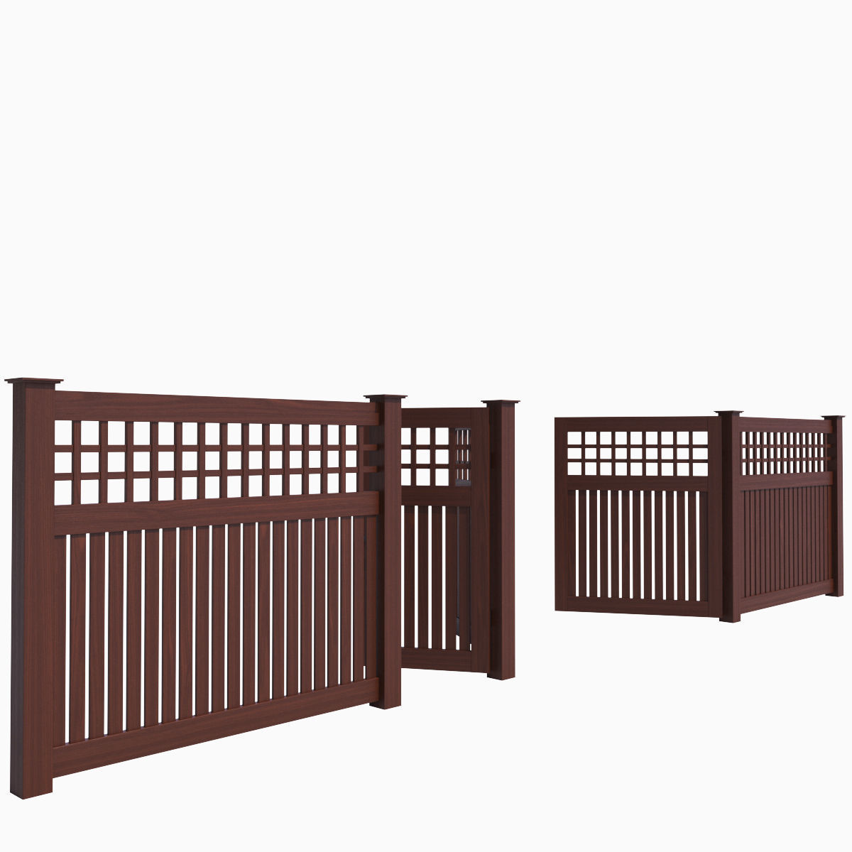 Wooden Fence 06 3D model_5