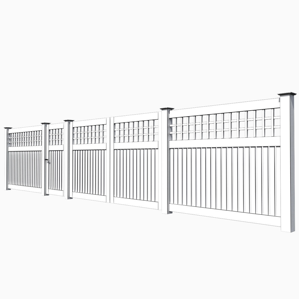 Wooden Fence 06 3D model_9