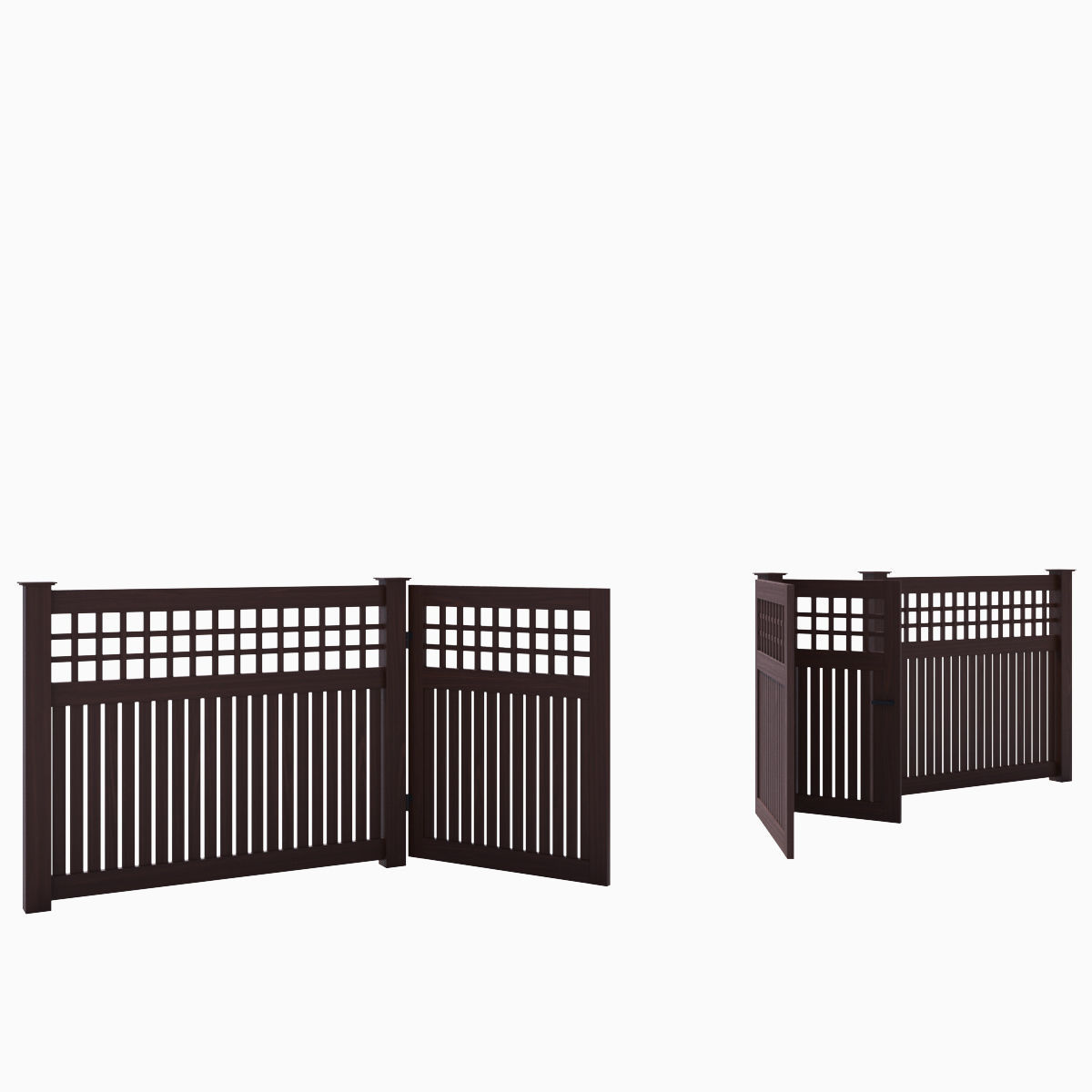 Wooden Fence 06 3D model_7