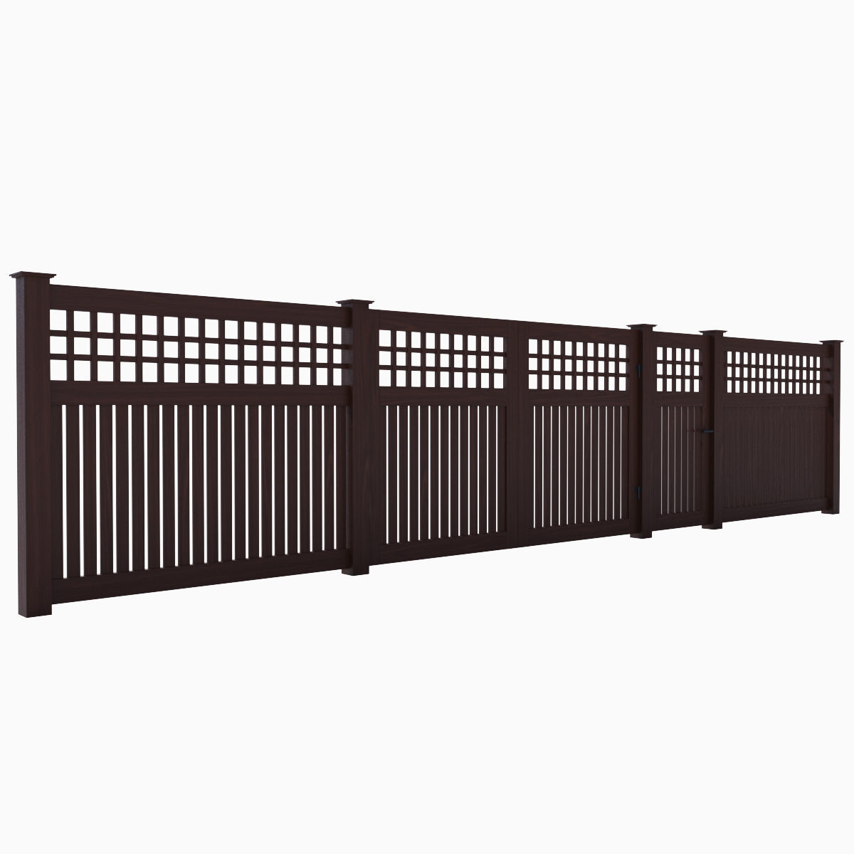 Wooden Fence 06 3D model_15