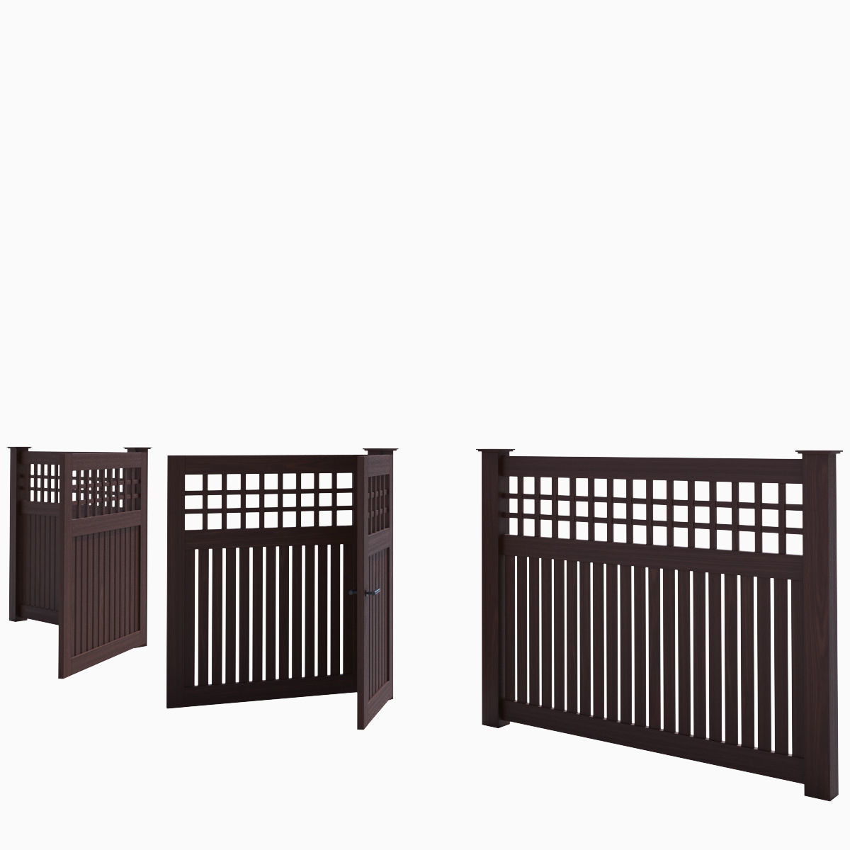 Wooden Fence 06 3D model_6