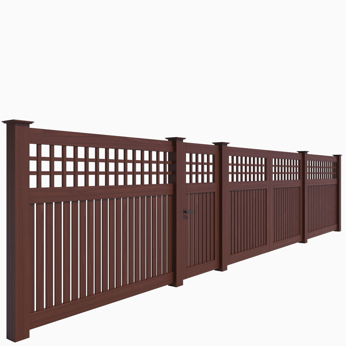 Wooden Fence 06 3D model_2