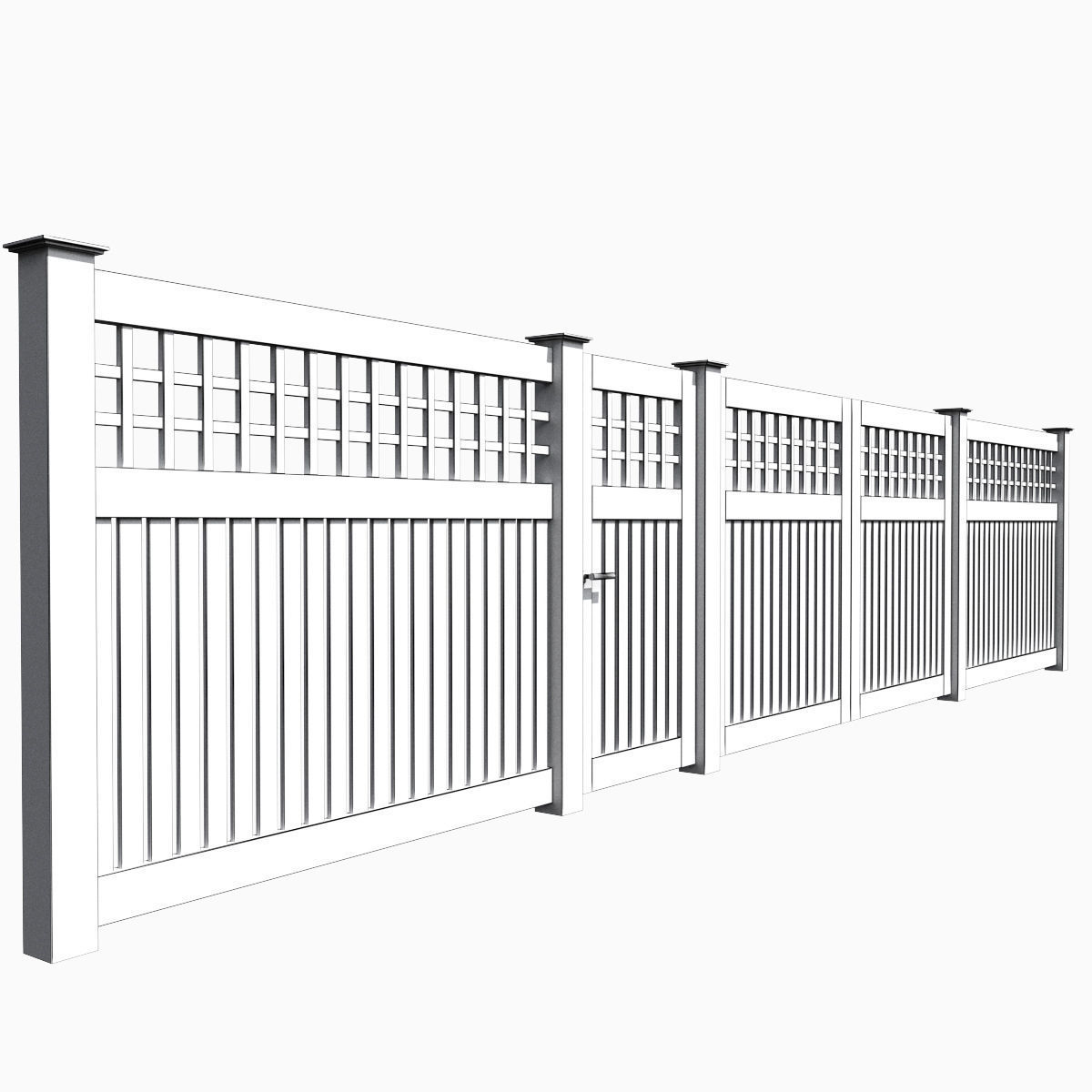Wooden Fence 06 3D model_10