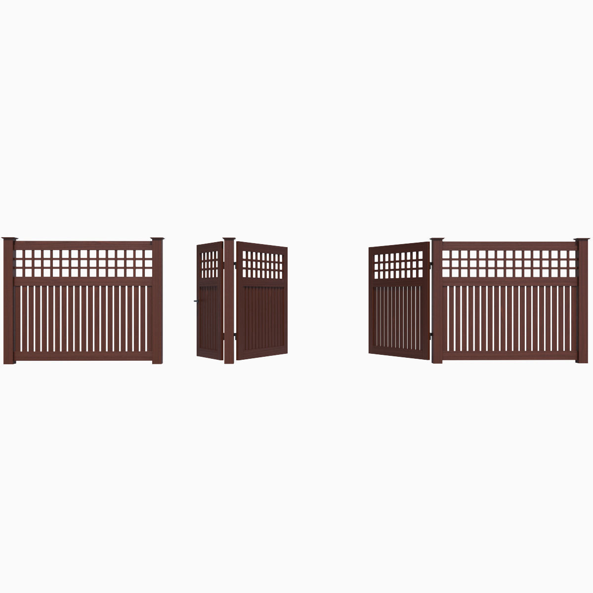 Wooden Fence 06 3D model_4