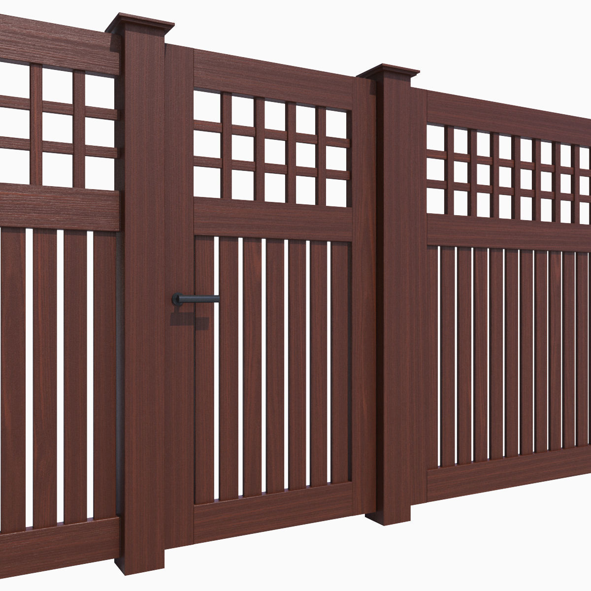 Wooden Fence 06 3D model_13