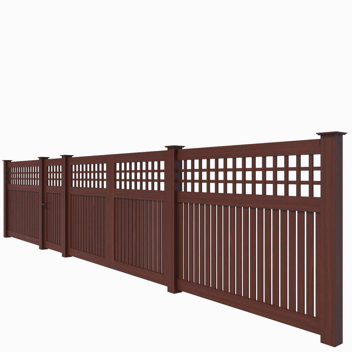 Wooden Fence 06 3D model_1