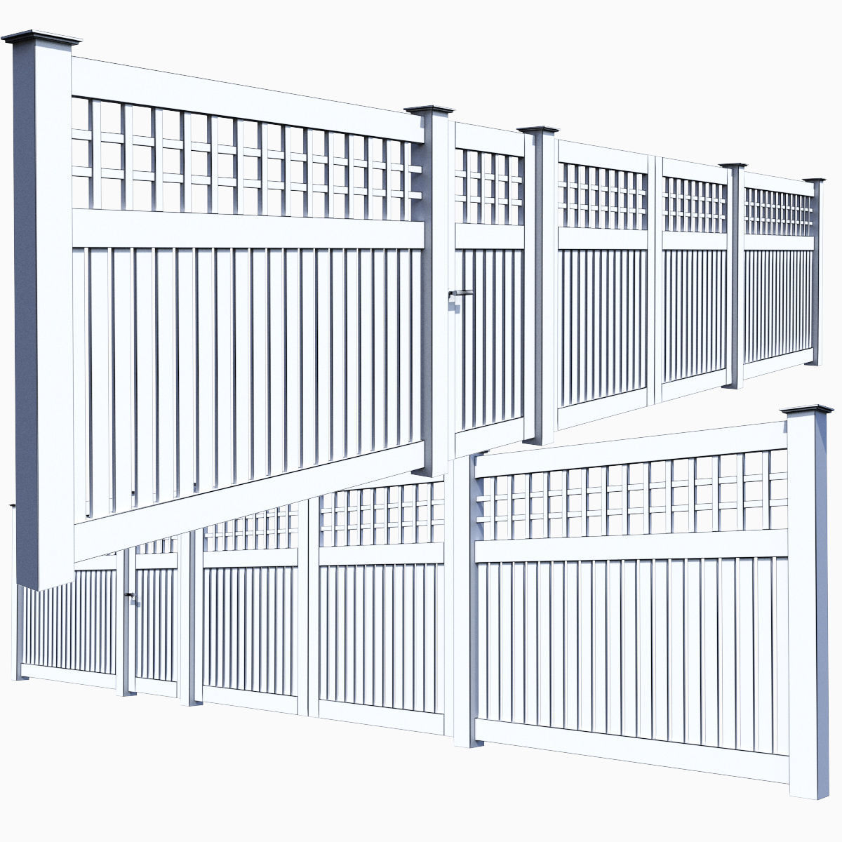 Wooden Fence 06 3D model_12