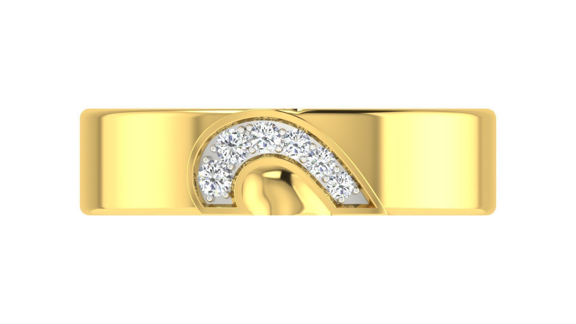 Couple Band Ring 3dm stl render detail 3D print model_8