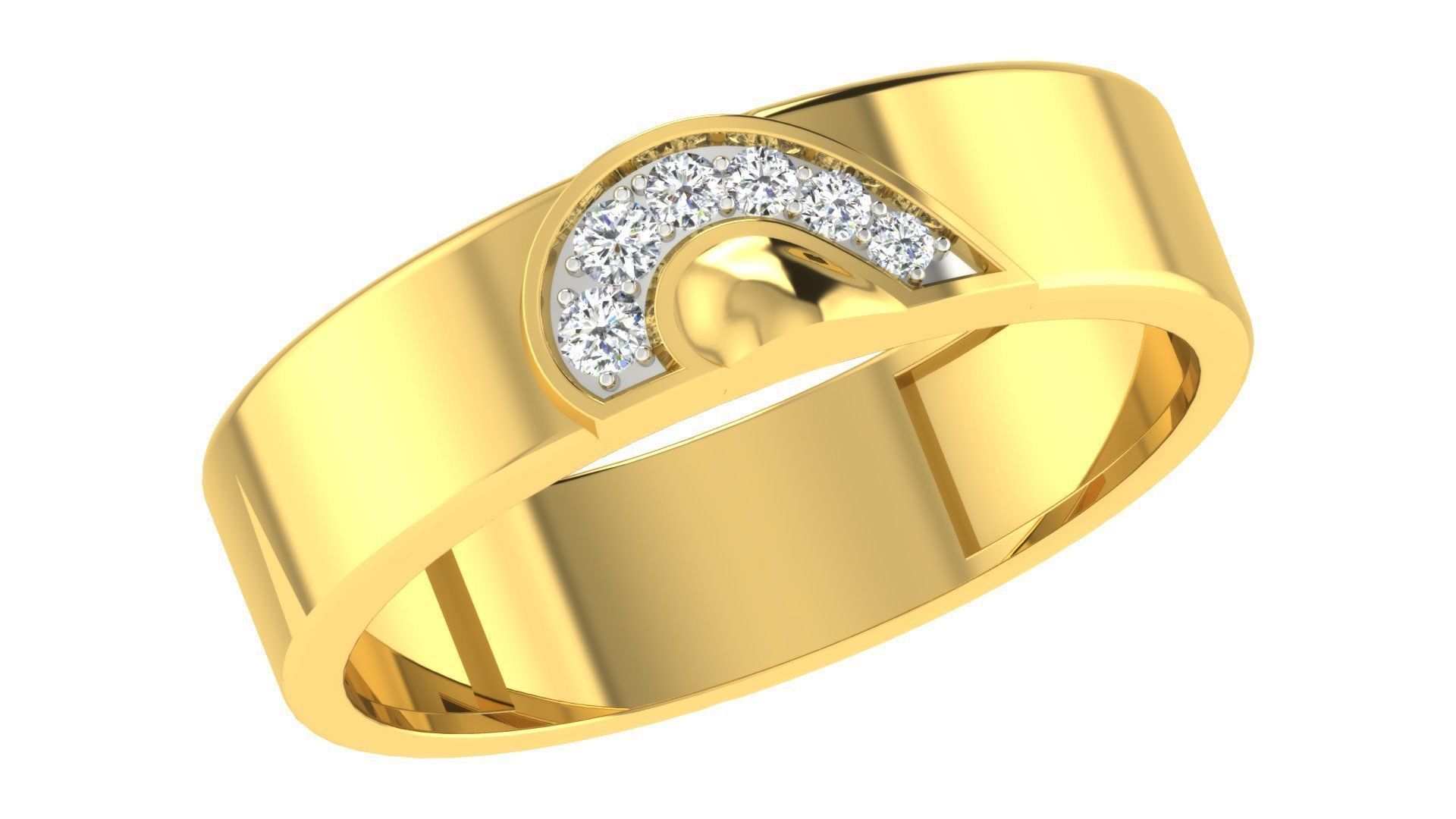 Couple Band Ring 3dm stl render detail 3D print model_1