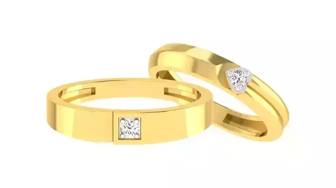 Couple Band Ring 3dm stl render detail