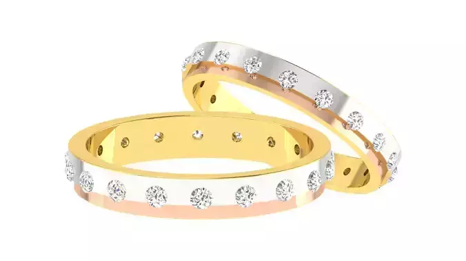 Couple Band Ring 3dm stl render 