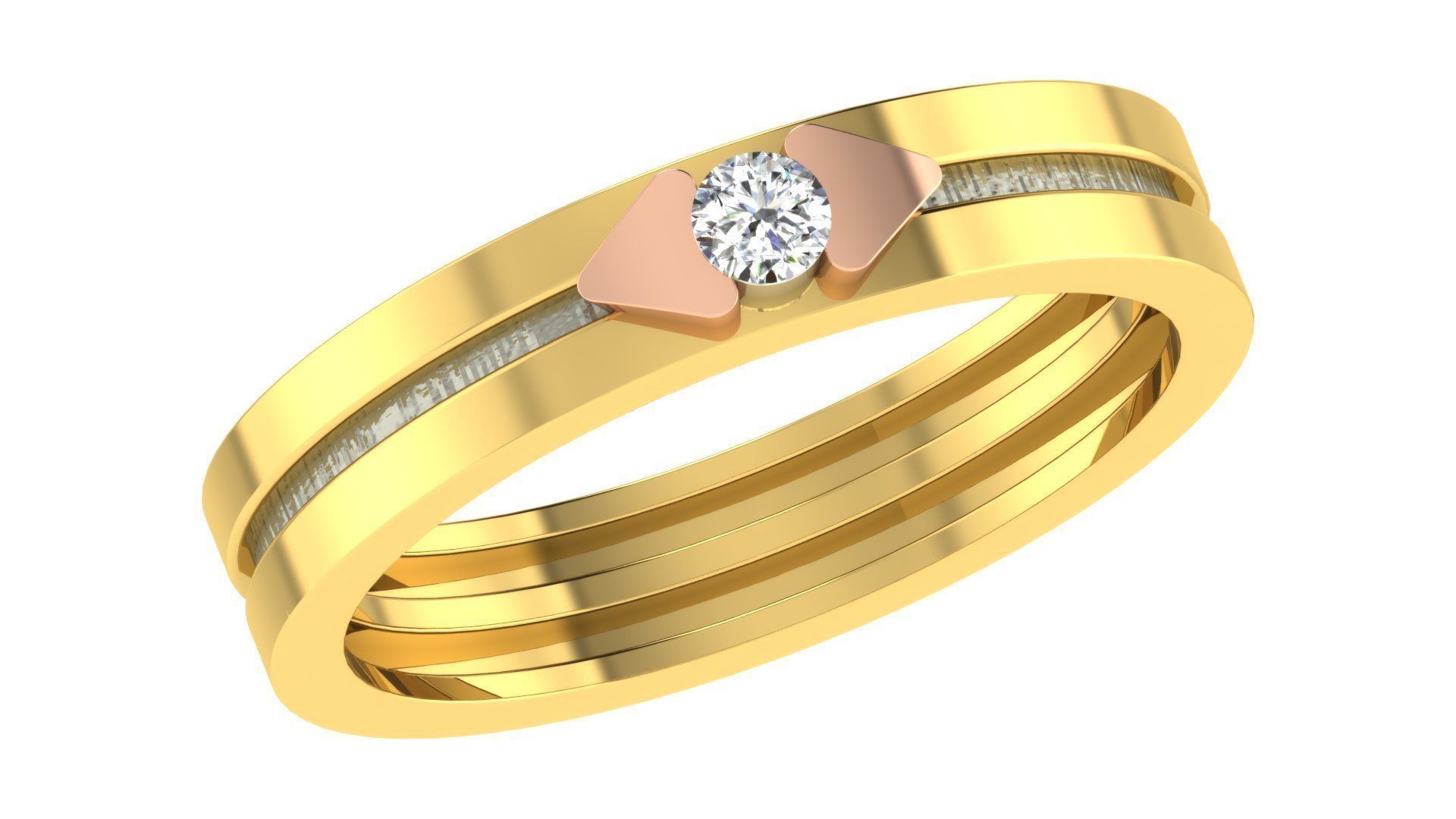 Couple Band Ring 3dm stl render detail 3D print model_2