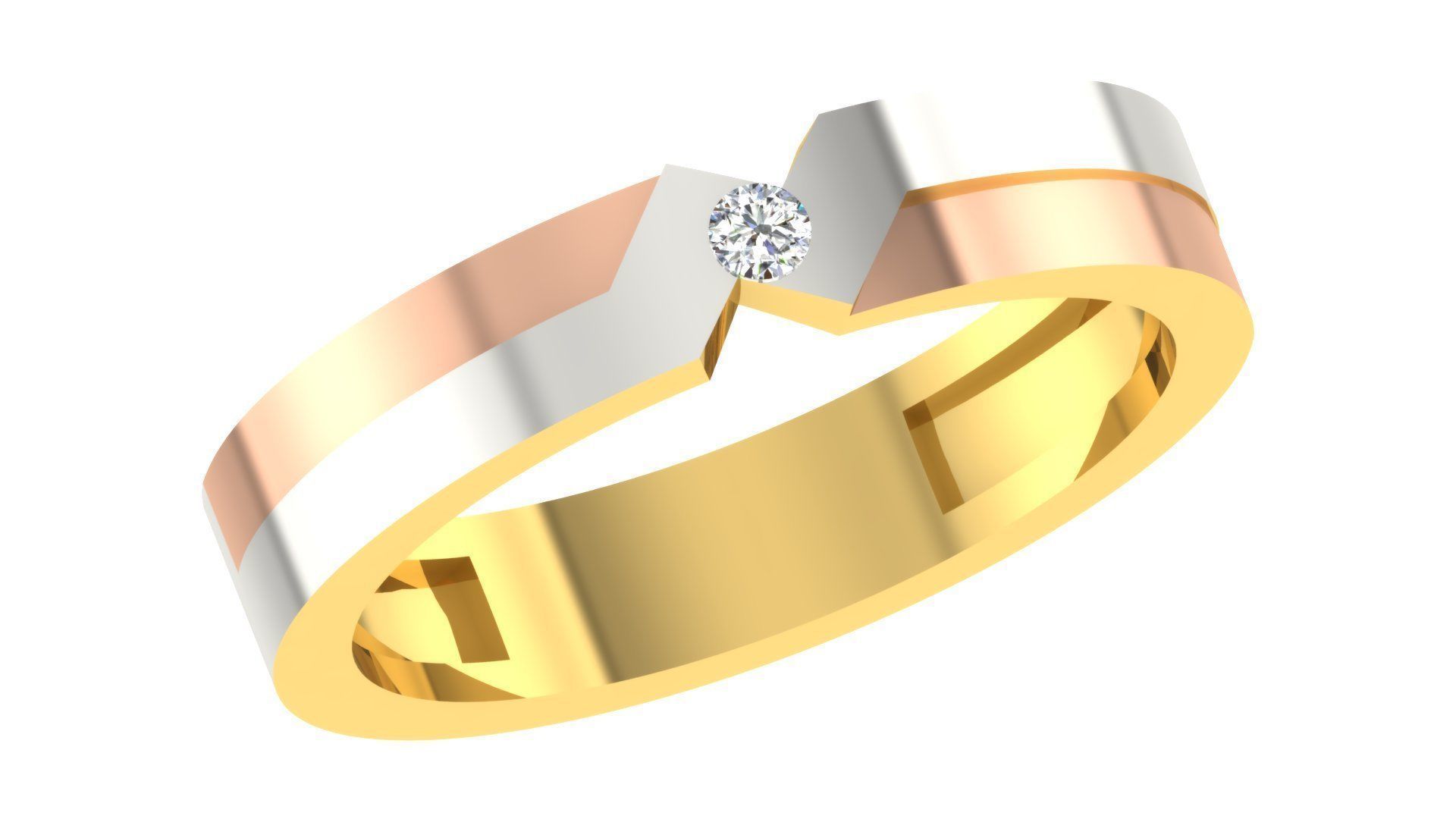 Couple Band Ring 3dm stl render detail 3D print model_1