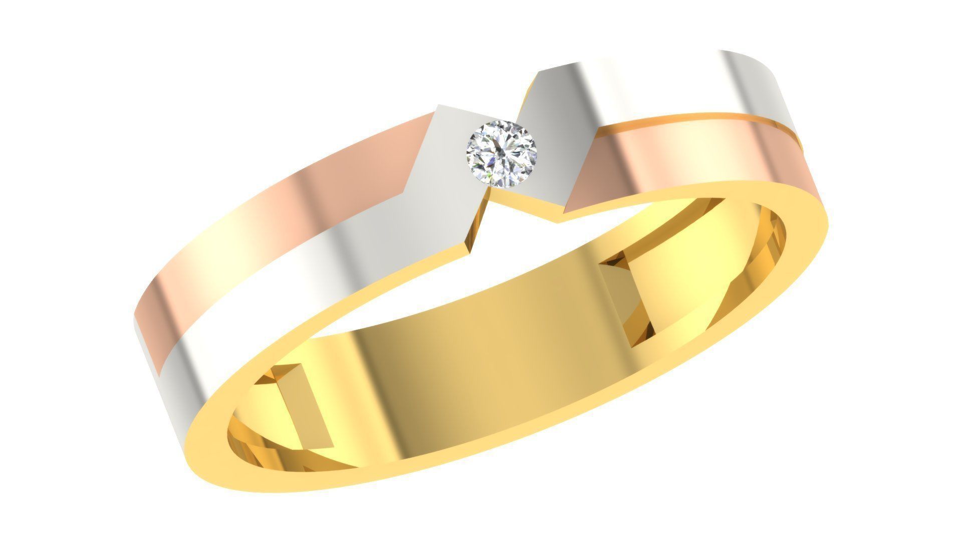 Couple Band Ring 3dm stl render detail 3D print model_2