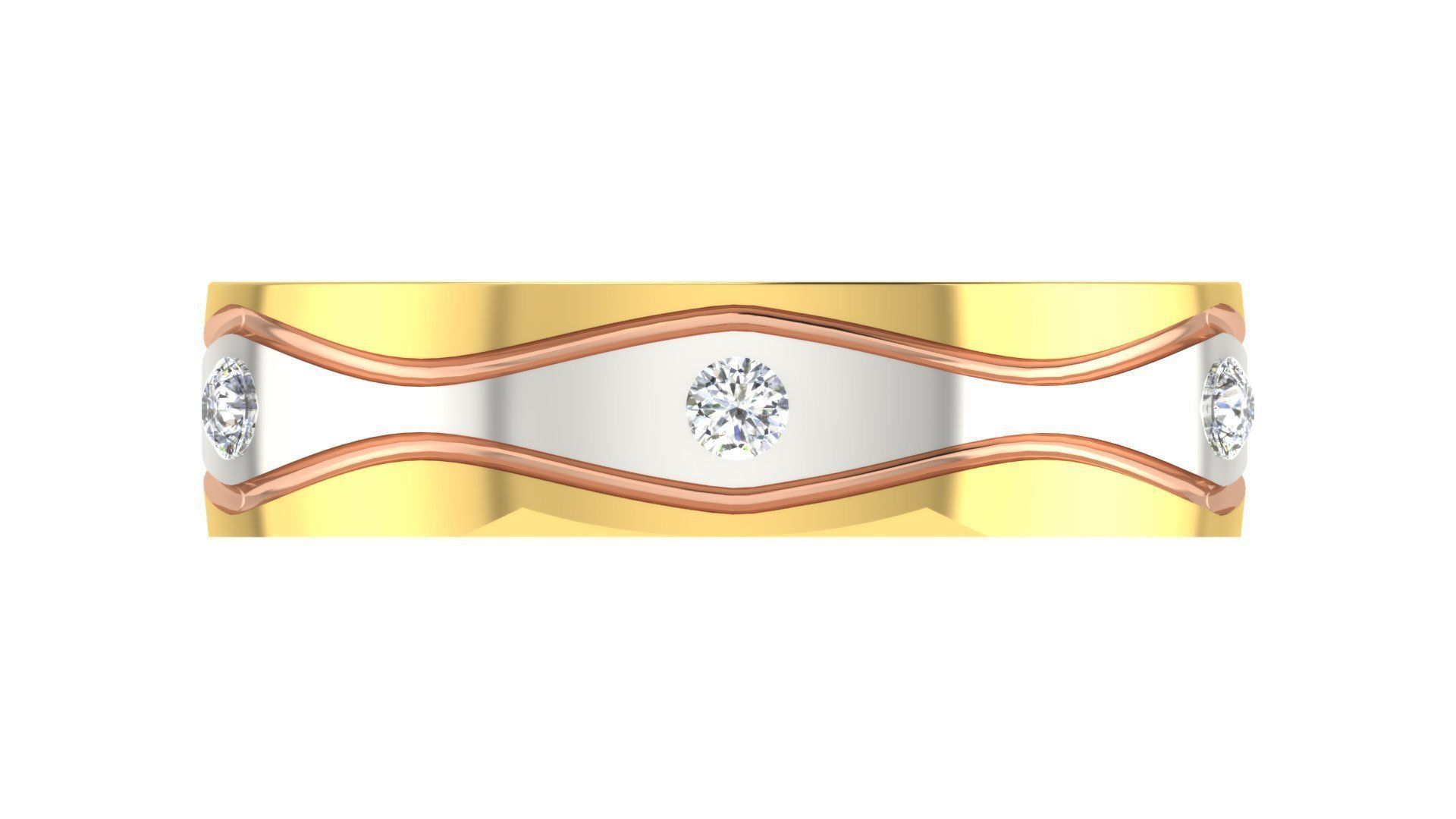 Couple Band Ring 3dm stl render 3D print model_8