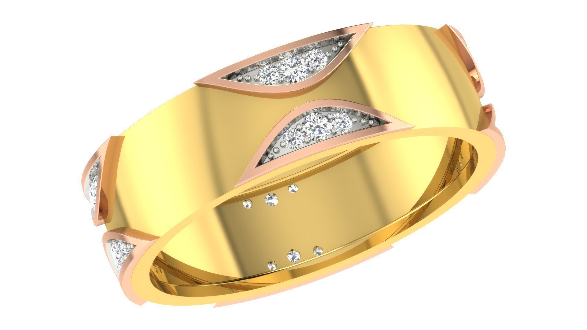 Couple Band Ring 3dm stl render 3D print model_2