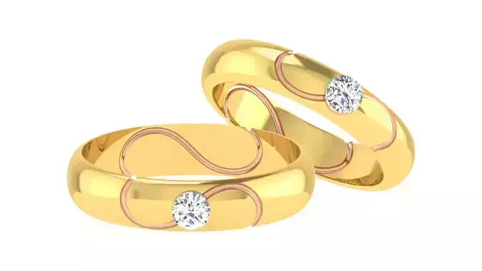 Couple Band Ring 3dm stl render