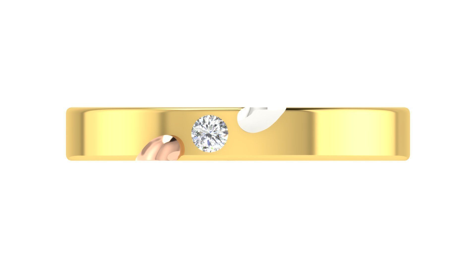 Couple Band Ring 3dm stl render 3D print model_7