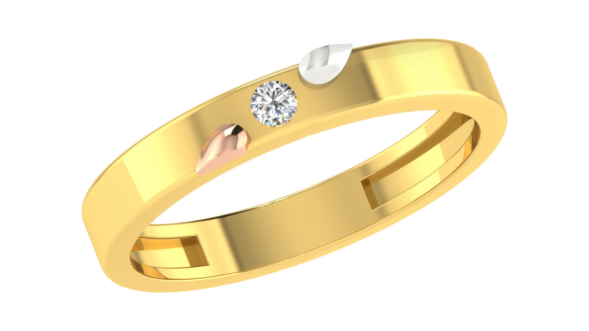 Couple Band Ring 3dm stl render 3D print model_2
