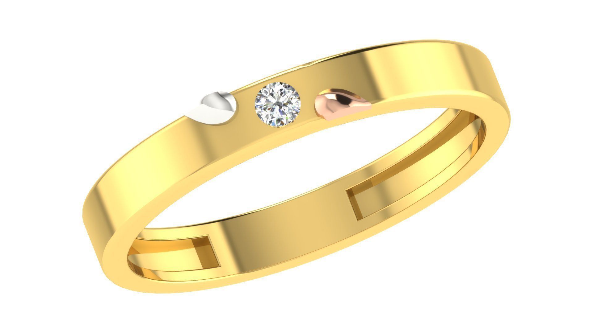 Couple Band Ring 3dm stl render 3D print model_1