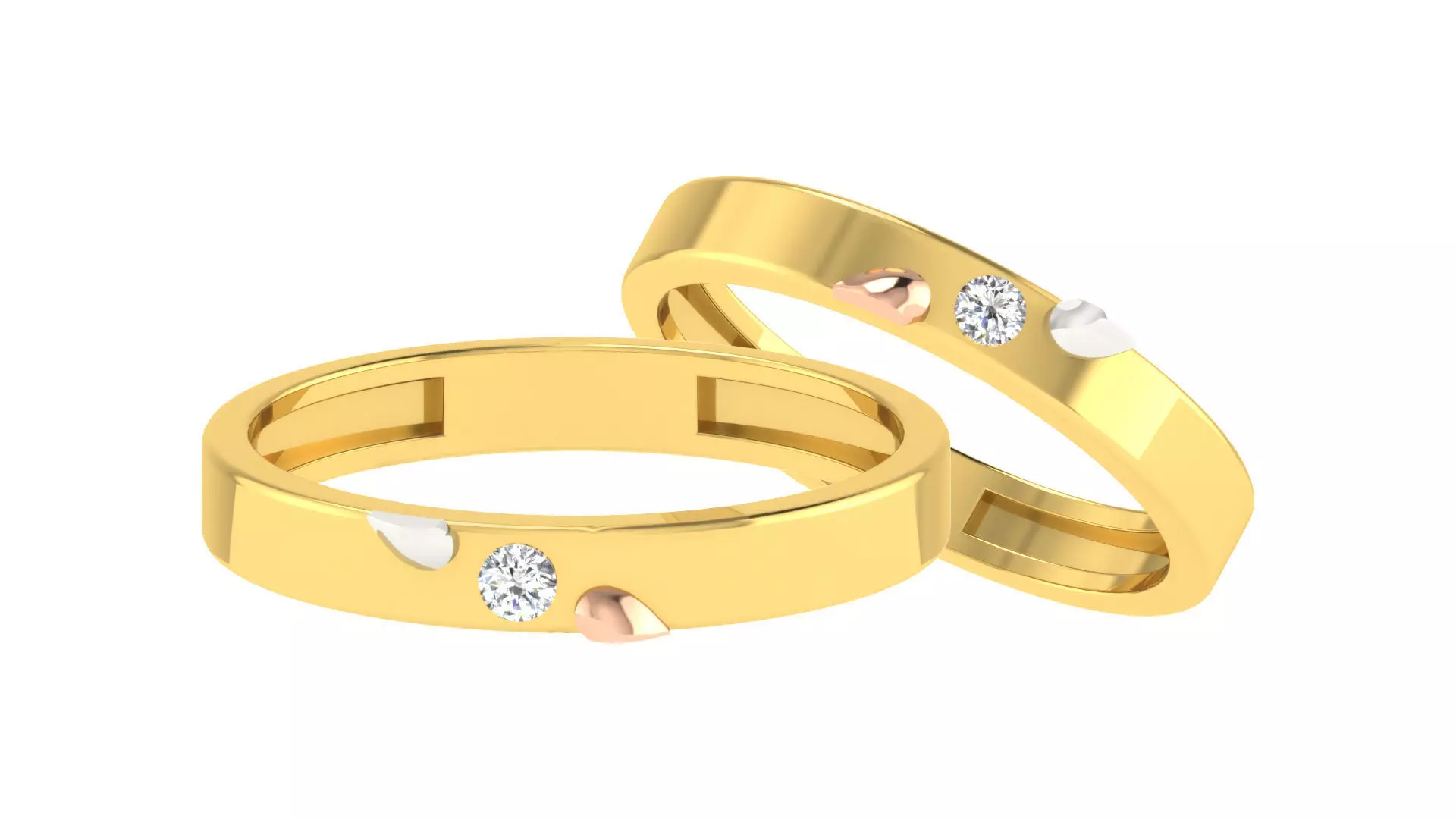 Couple Band Ring 3dm stl render 3D print model_0
