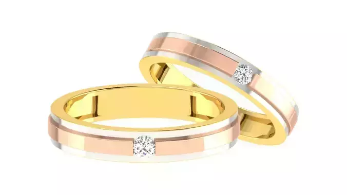 Couple Band Ring 3dm stl render 