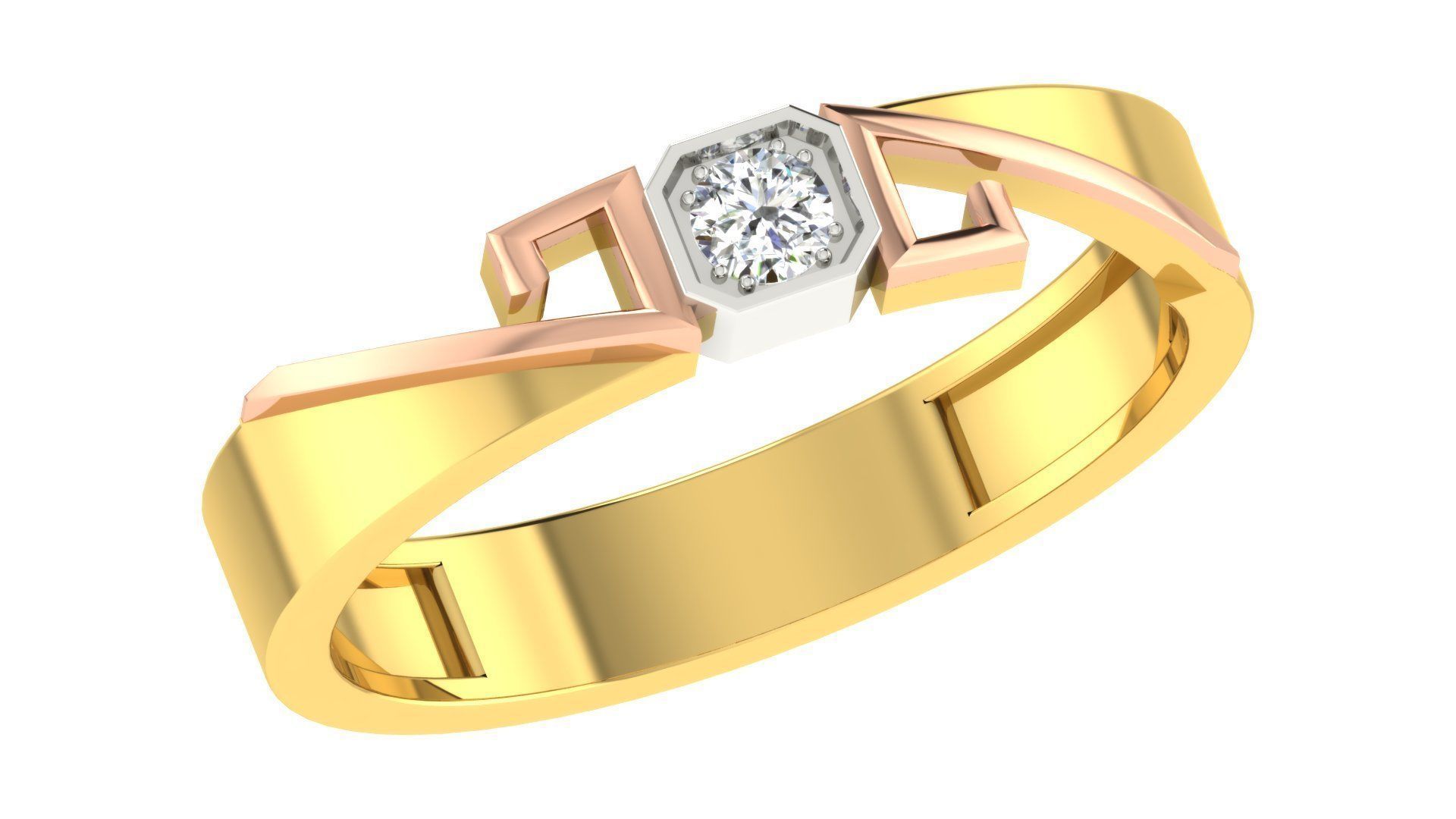 Couple Band Ring 3dm stl render detail 3D print model_2