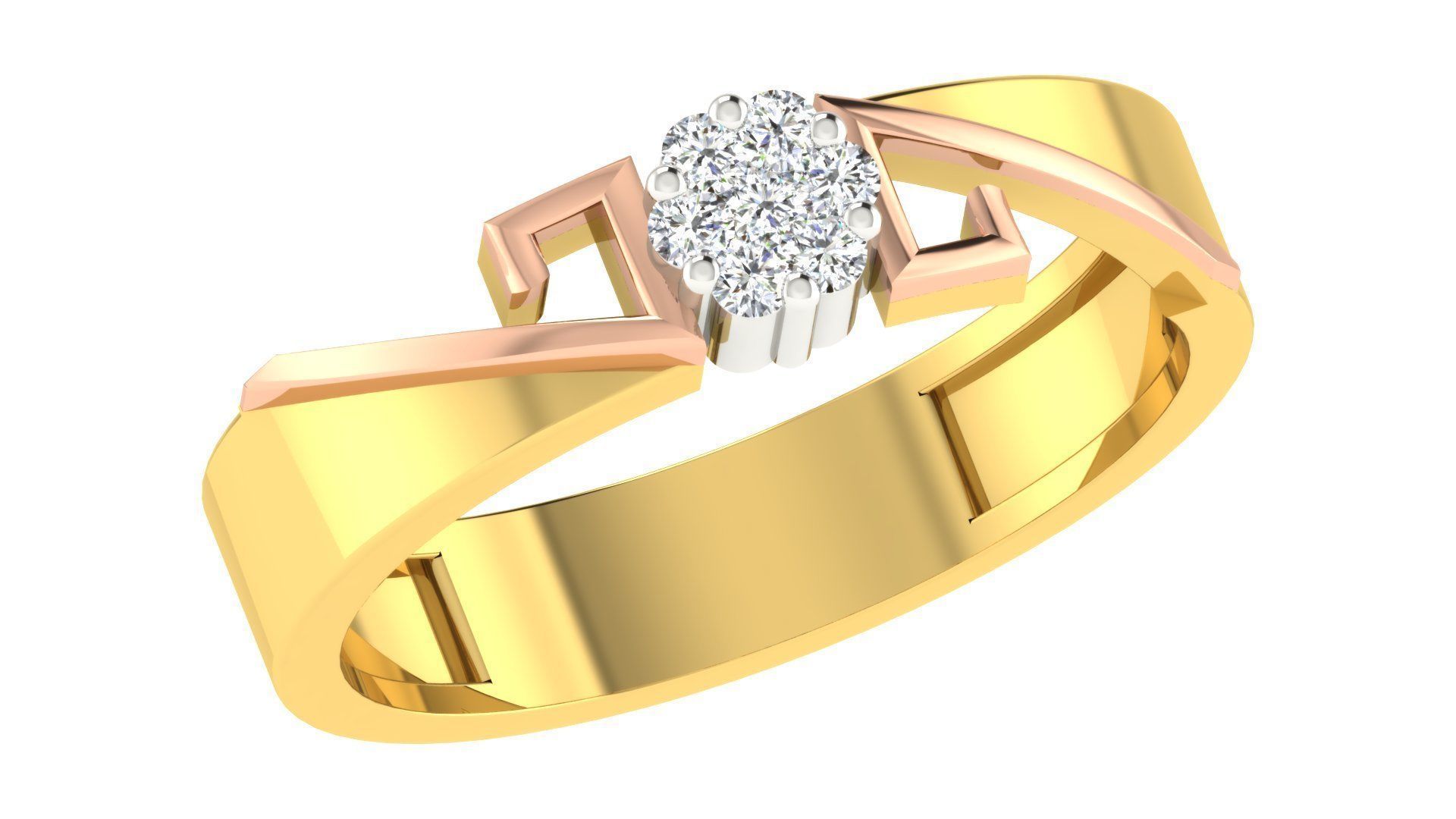 Couple Band Ring 3dm stl render detail 3D print model_1