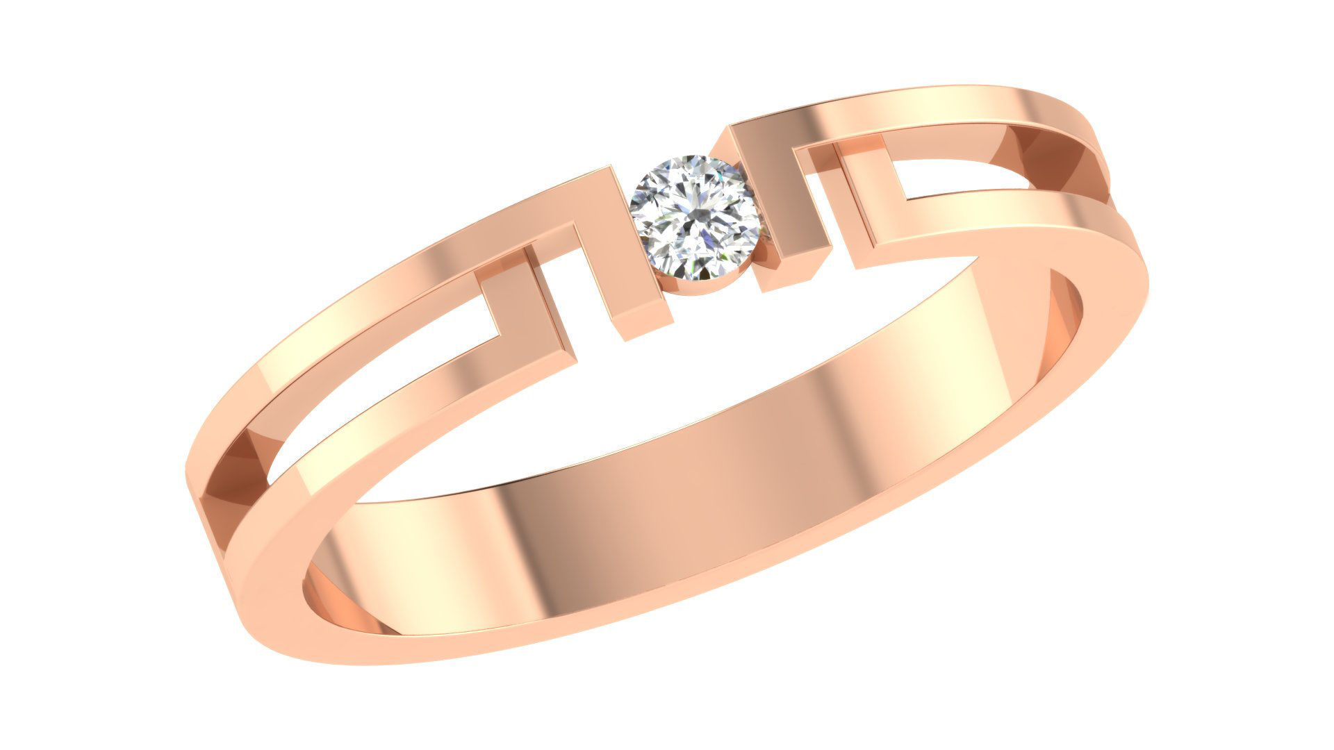 Couple Band Ring 3dm stl render detail 3D print model_1