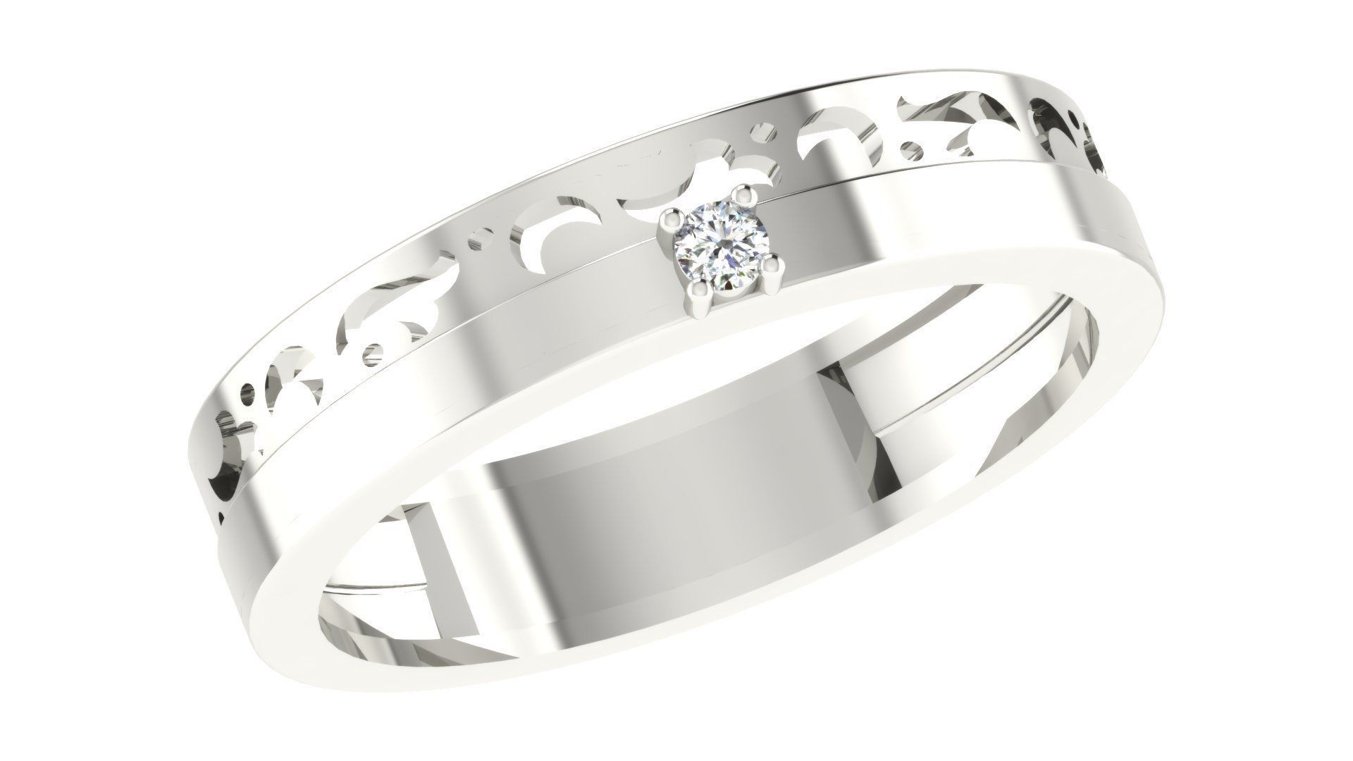Couple Band Ring 3dm stl render 3D print model_1