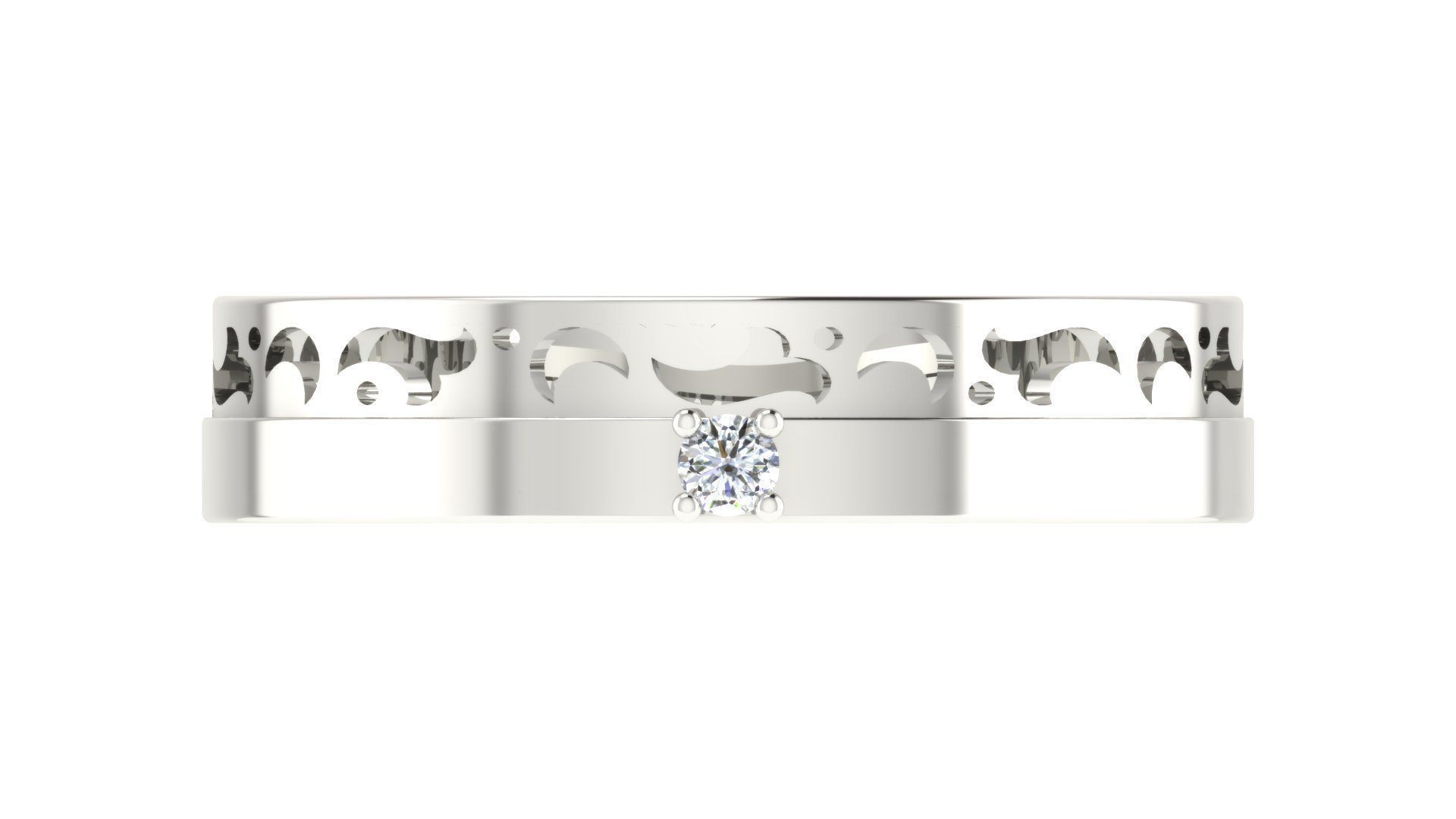 Couple Band Ring 3dm stl render 3D print model_8