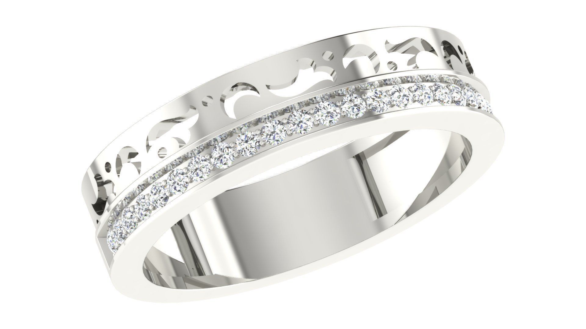 Couple Band Ring 3dm stl render 3D print model_2