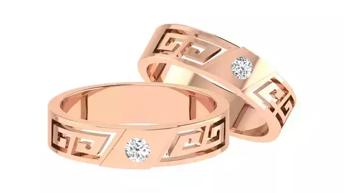 Couple Band Ring 3dm stl render 