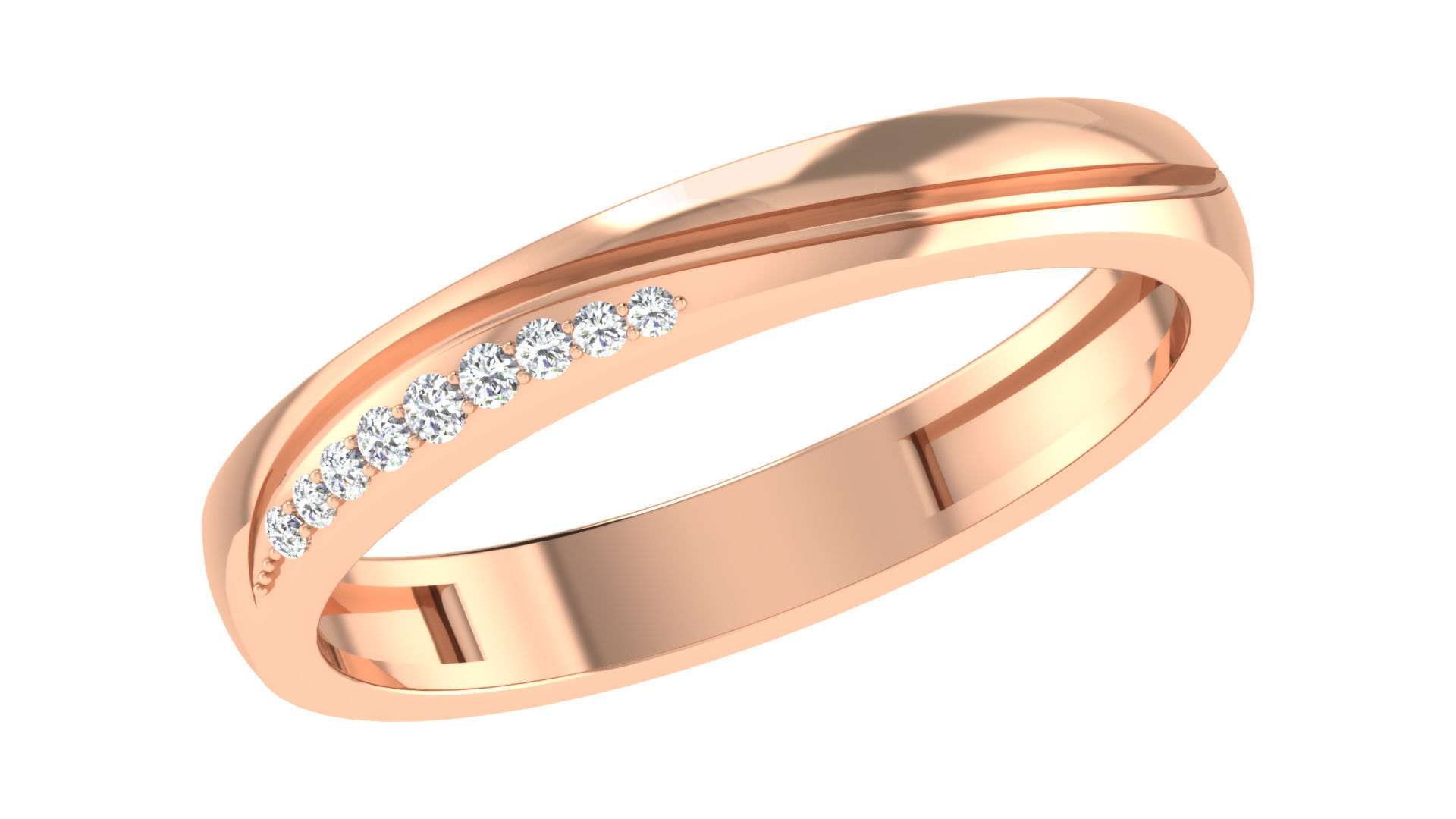 Couple Band Ring 3dm stl render detail 3D print model_2