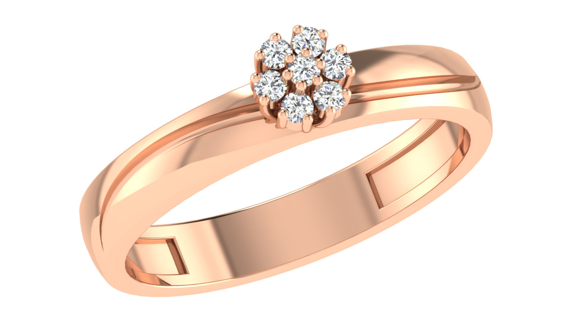 Couple Band Ring 3dm stl render detail 3D print model_1