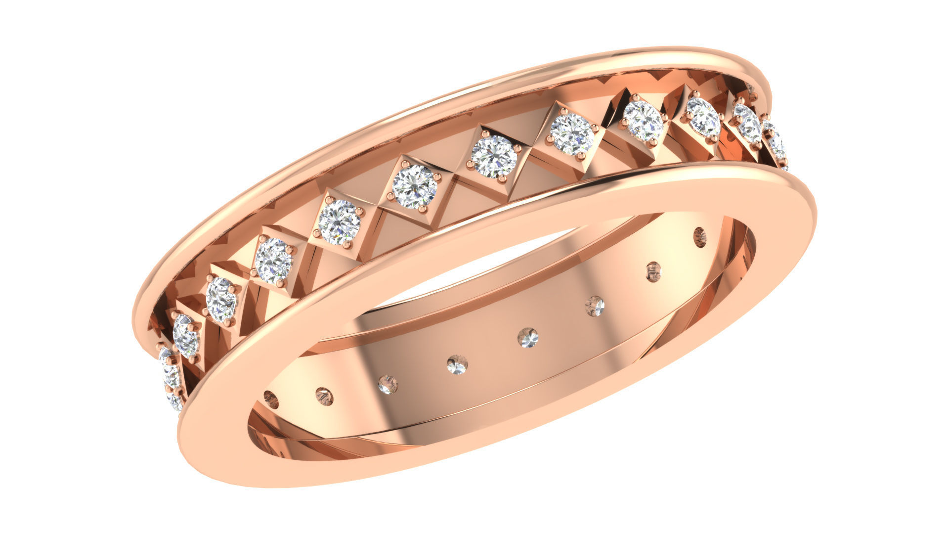 Couple Band Ring 3dm stl render 3D print model_2