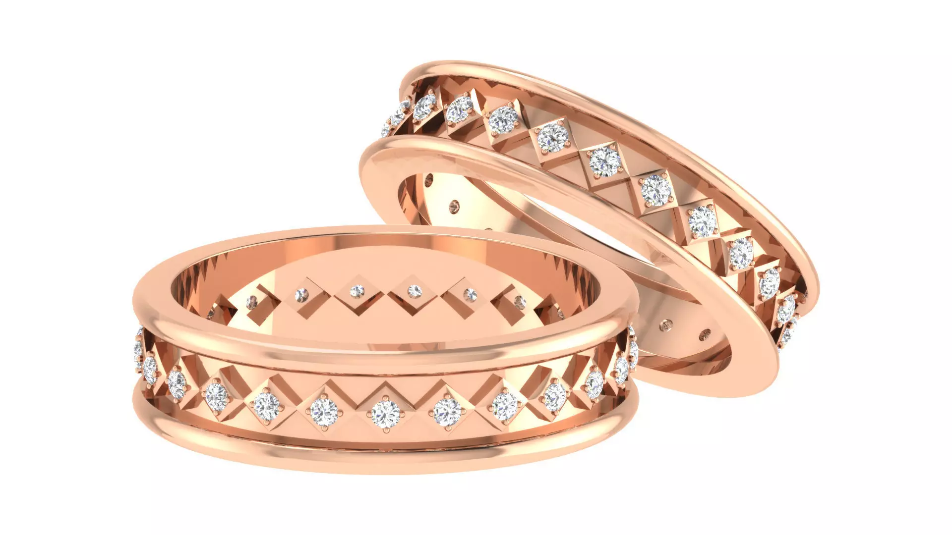 Couple Band Ring 3dm stl render 3D print model_0