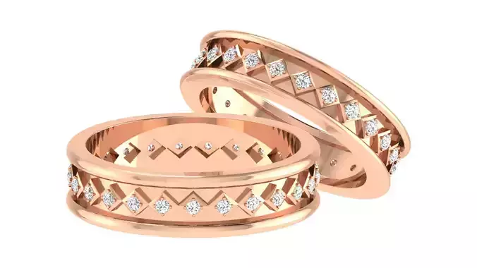 Couple Band Ring 3dm stl render 