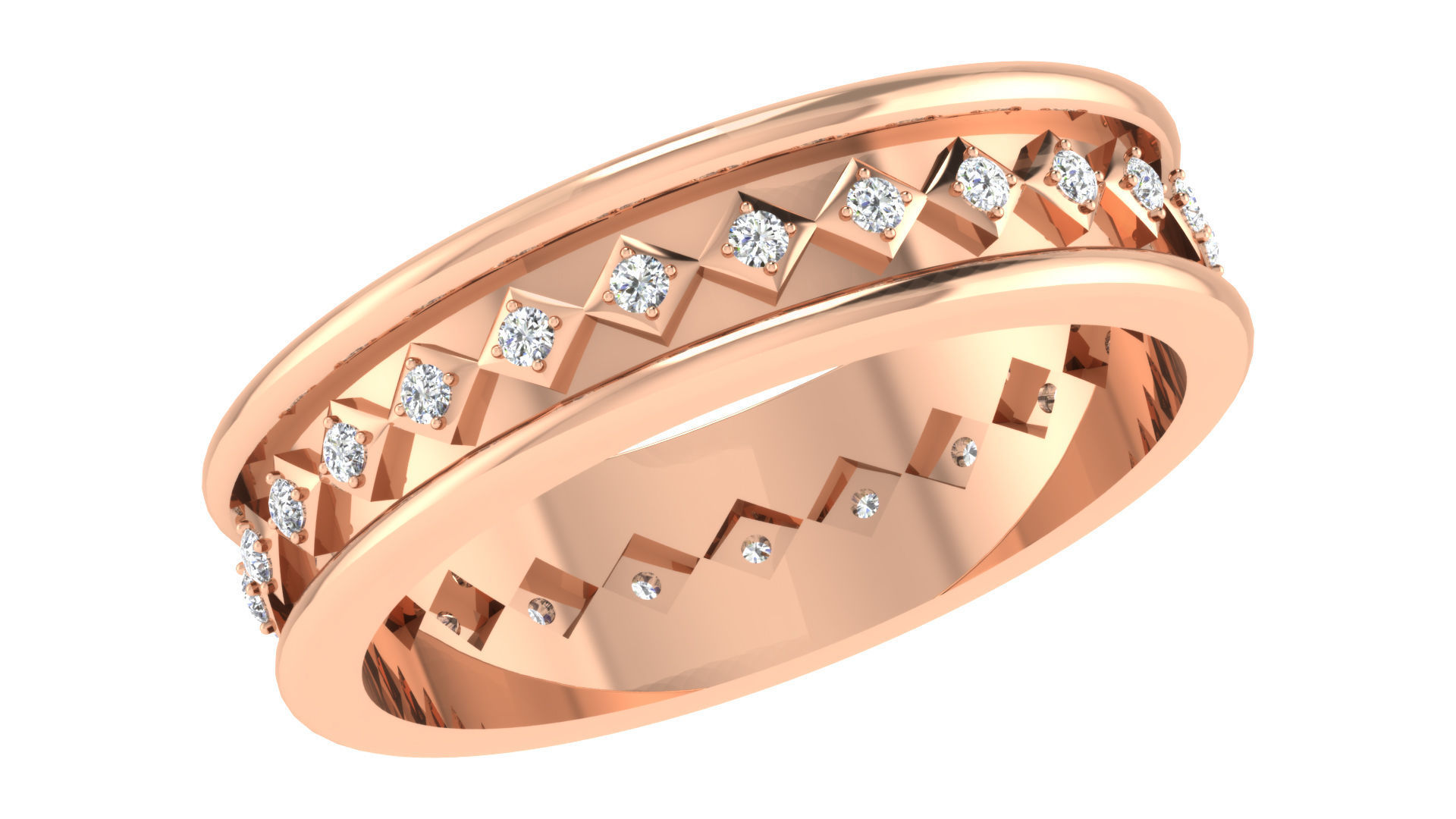 Couple Band Ring 3dm stl render 3D print model_1