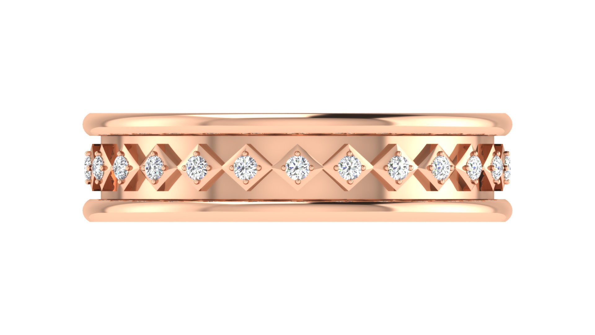 Couple Band Ring 3dm stl render 3D print model_7