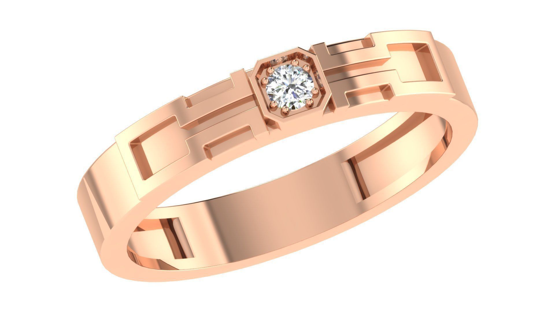Couple Band Ring 3dm stl render 3D print model_2
