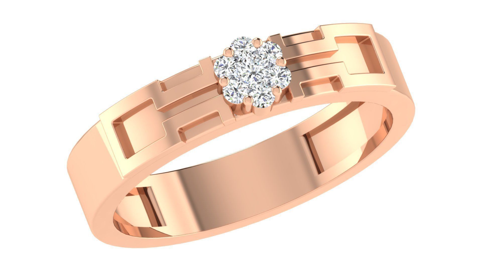 Couple Band Ring 3dm stl render 3D print model_1