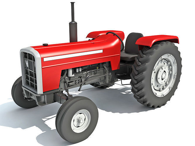 Classic Red Tractor 3D model